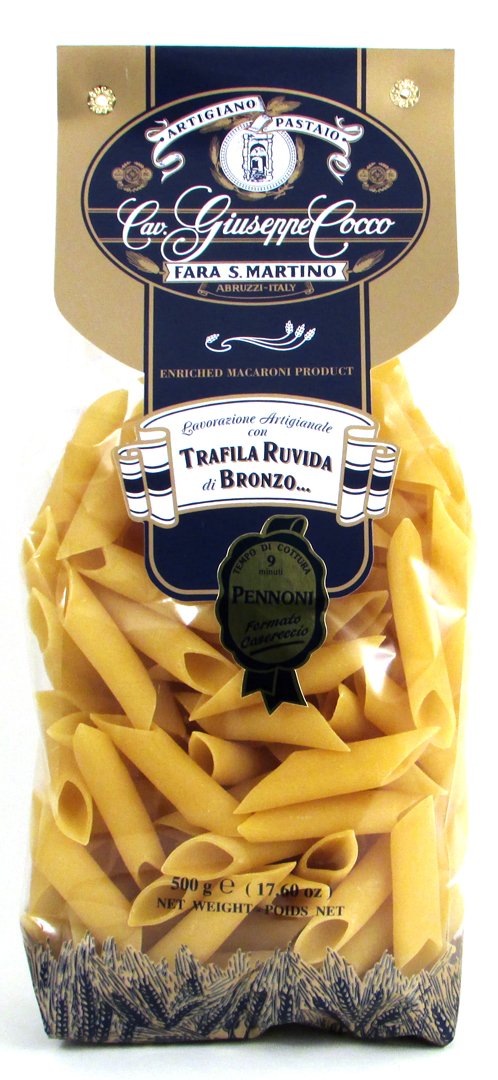 Giuseppe Cocco (6 pack) Pennoni Pasta hand-made slow dried in 500g bags from Italy7