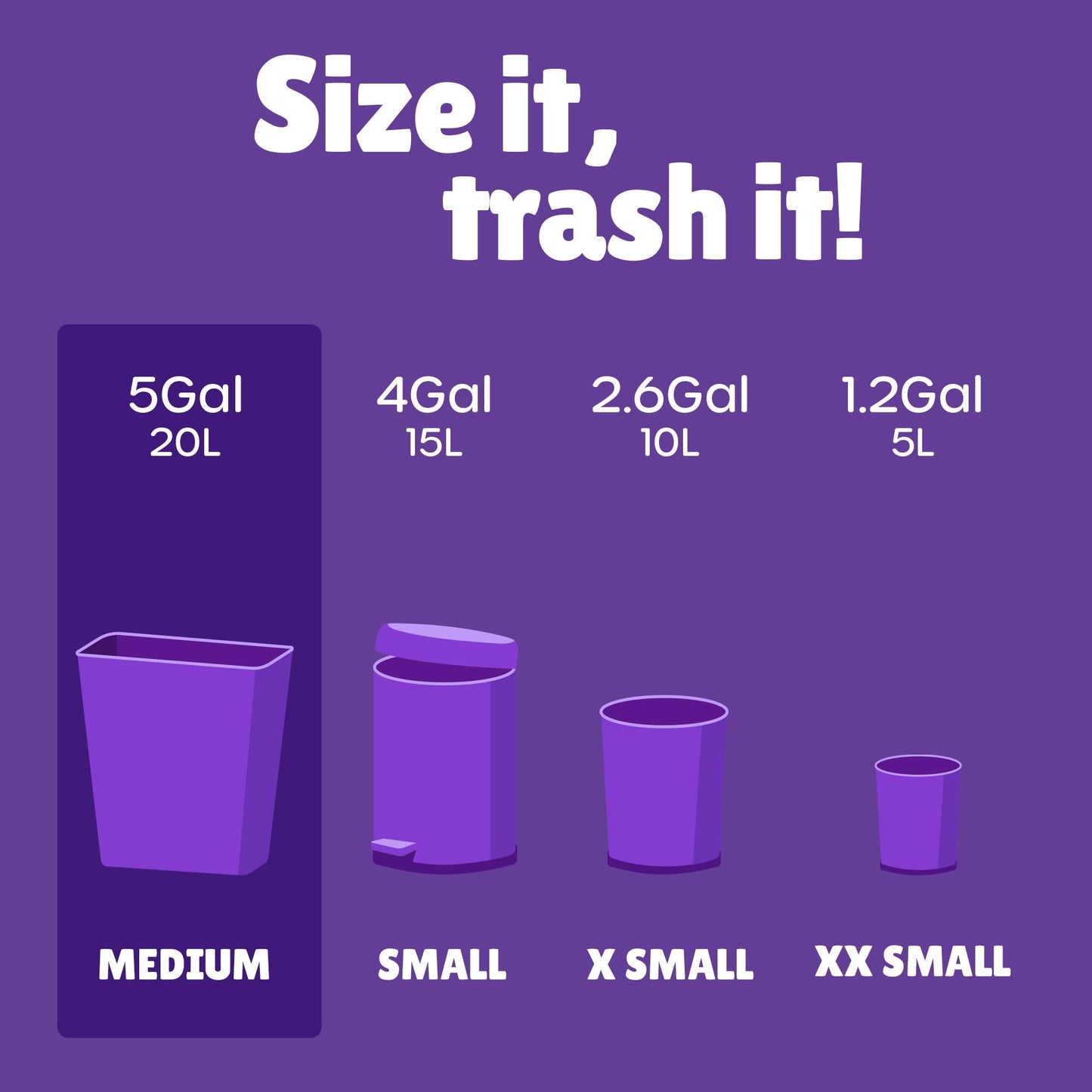 FORID Small Garbage Bags - 5 Gallon, Trash Can Liner for Home, Office, Bathroom, Bedroom, Waste Bin (5 Colors 150 Bags) - Durable & Thick Trash Bag
