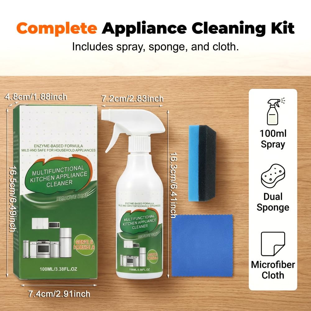 Multi-Purpose Enzyme Foam Cleaner, 2026 New Heavy-Duty Kitchen Oil Remover Spray Degreaser Powerful Household Appliance Cleaner Spray for Cooktop