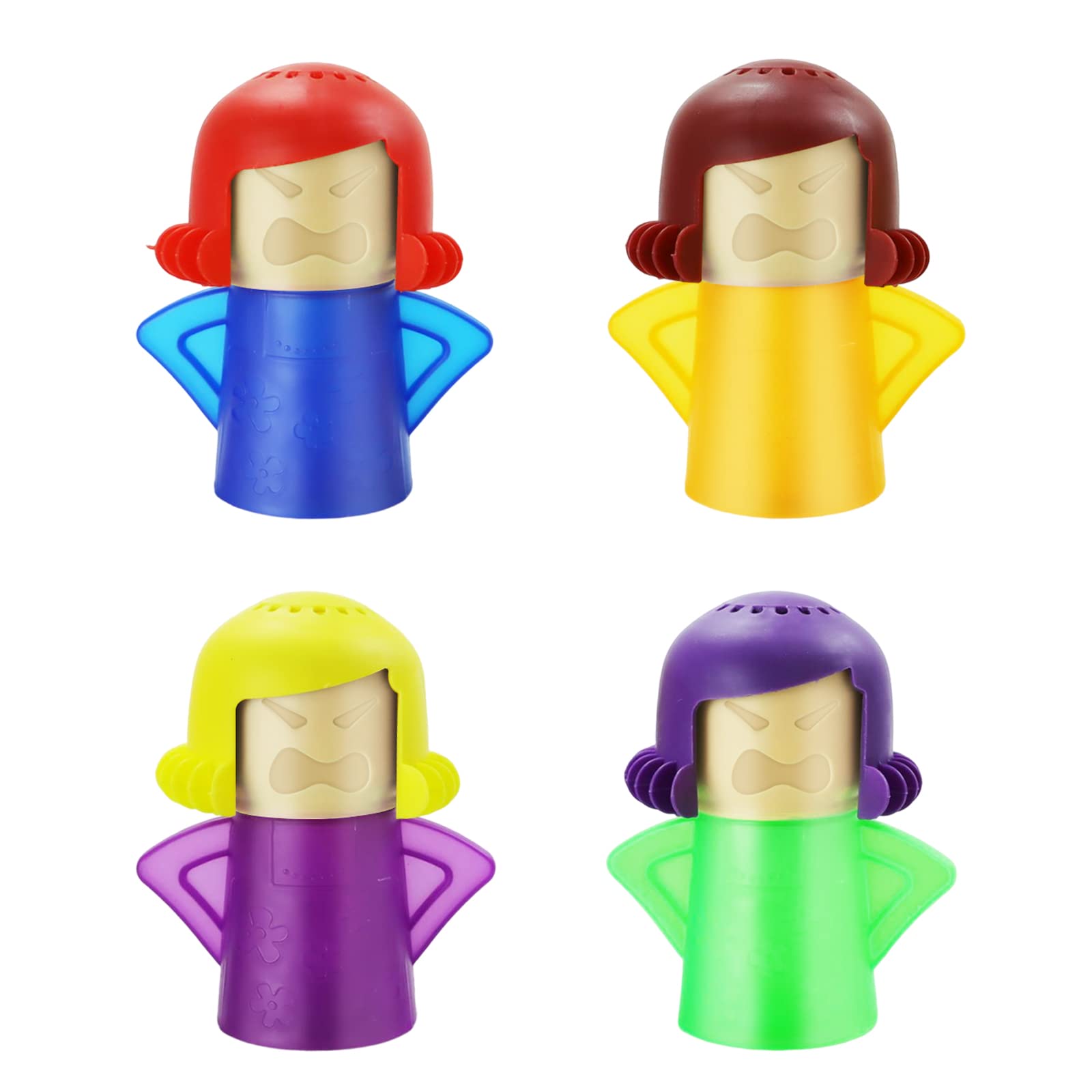UgyDuky 4 Pack Angry Mom Microwave Cleaner Microwave Oven Steam Cleaner Doll Use Water and Vinegar High Temperature Cleaning Kitchen Cleaning Tool
