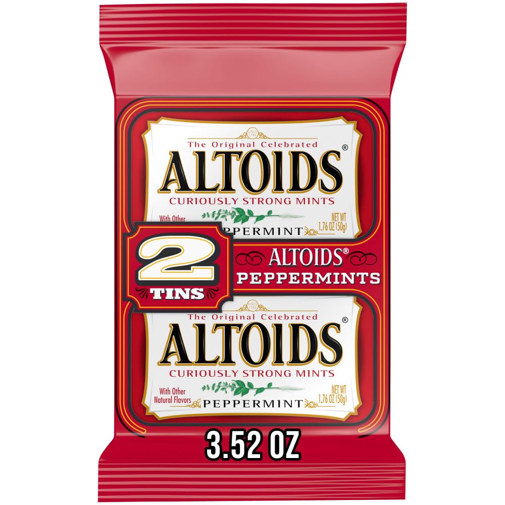 ALTOIDS Peppermint Breath Mint Tins, 3.52 Oz (Pack of 2)