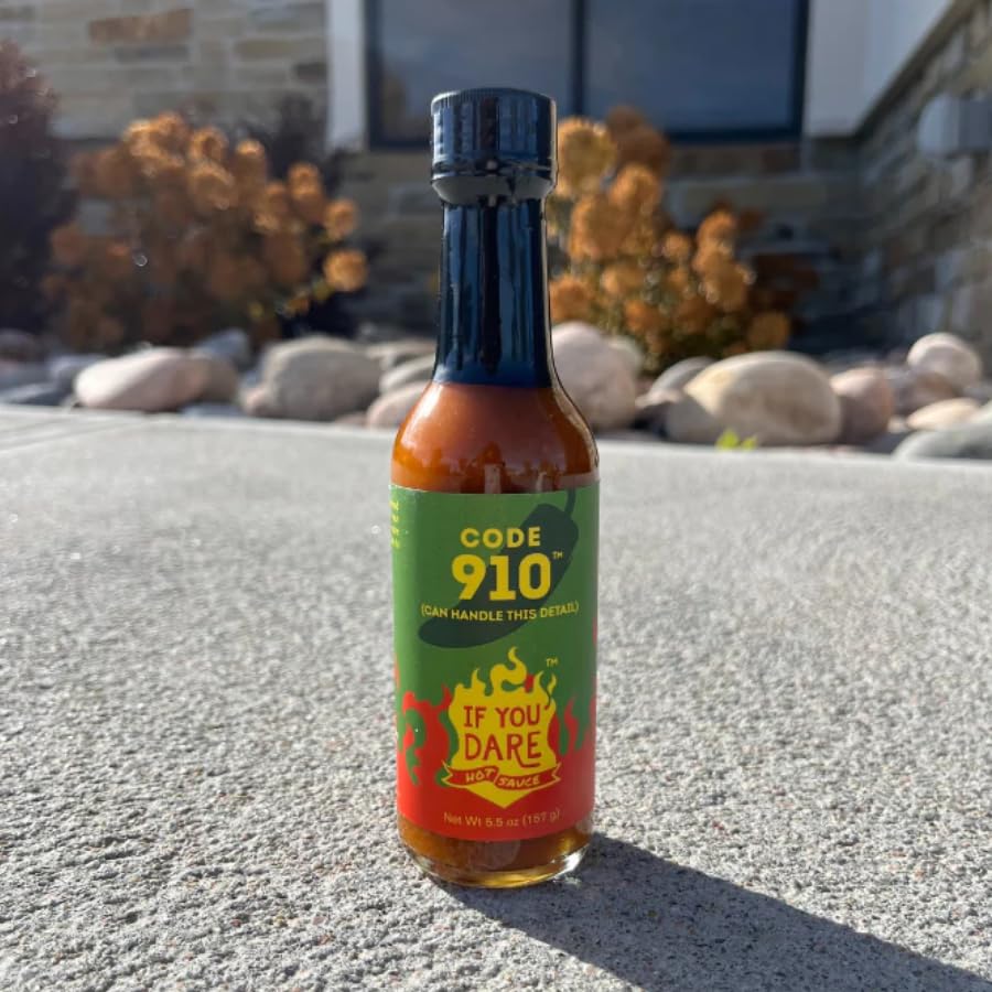 If You Dare - Code 910 Hot Sauce - Medium Heat, 5.5 oz Bottle - 1 Pack