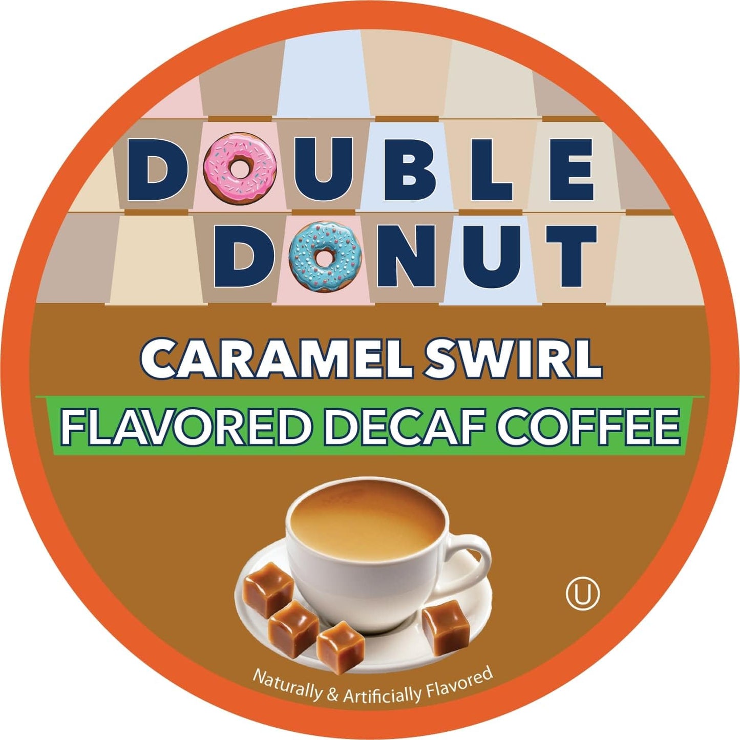 Double Donut Coffee Caramel Swirl Medium Roast Decaf Flavored Coffee Pods for Keurig K Cups Makers from Double Donut, 24 Capsules