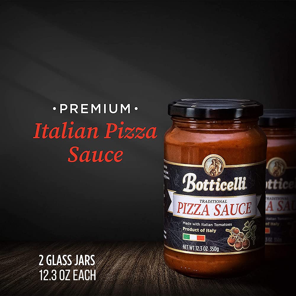 Botticelli Premium Italian Pizza Sauce for Authentic Italian Taste - (Pack of 2) - Whole30 Approved - Made in Italy, Low Carb, Low Sugar