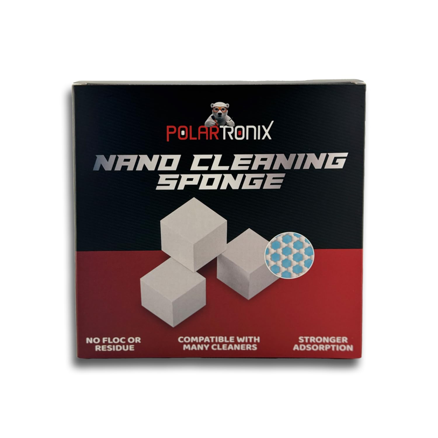 Polartronix PCB Cleaning Sponge - 500 Pcs Bulk Electronics Cleaning Pads for Flux & Solder Residue, Non-Scratch, Antistatic Safe, Circuit Board Repair