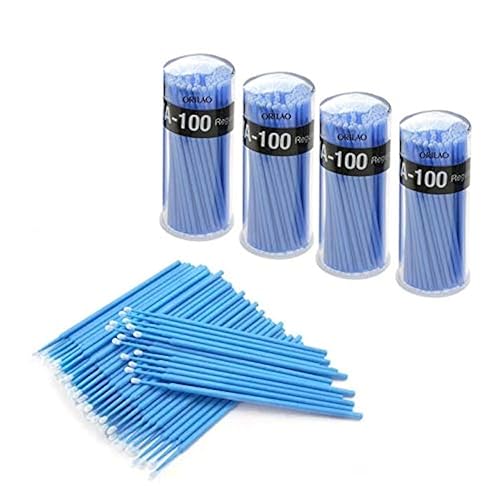 400 PCS/Pack Disposable Micro Applicator Brush Microbrushes Mutipurpose Regular(2.5mm) Blue