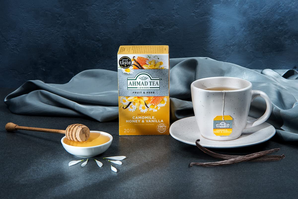 Ahmad Tea Camomile Tea with Honey & Vanilla 20 Count (Pack of 1)