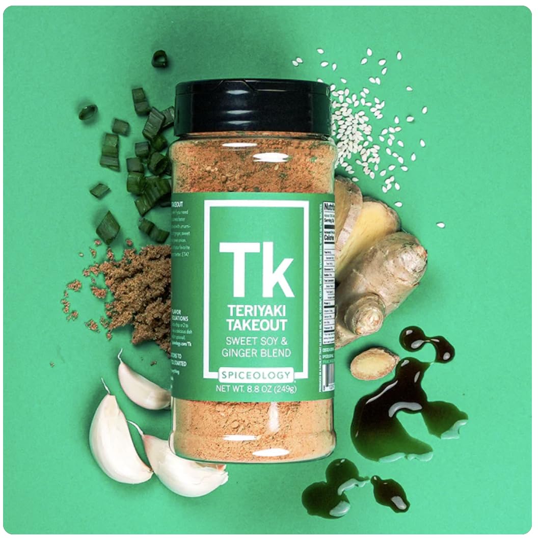 Spiceology Teriyaki Takeout Seasoning Blend, 8.8 oz | Sweet Soy, Ginger, Garlic & Green Onion | Seattle-Style Teriyaki Dry Rub & Marinade Seasoning |