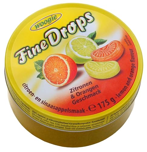 Woogie, German Sanded Lemon and orange Candies 175g Tin (Zitronen- und Orangengeschmack) (3 pcs)