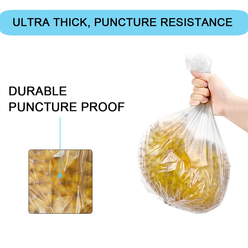 3 Gallon Small Clear Bathroom Trash Bags, Office Wastebasket Liners Garbage Bags for Restroom, Home Bins, 100 Counts