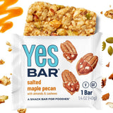 The YES Bar - Salted Maple Pecan - Plant Based Protein, Decadent Snack Bar - Vegan, Paleo, Gluten Free, Dairy Free, Low Sugar, Healthy Snack