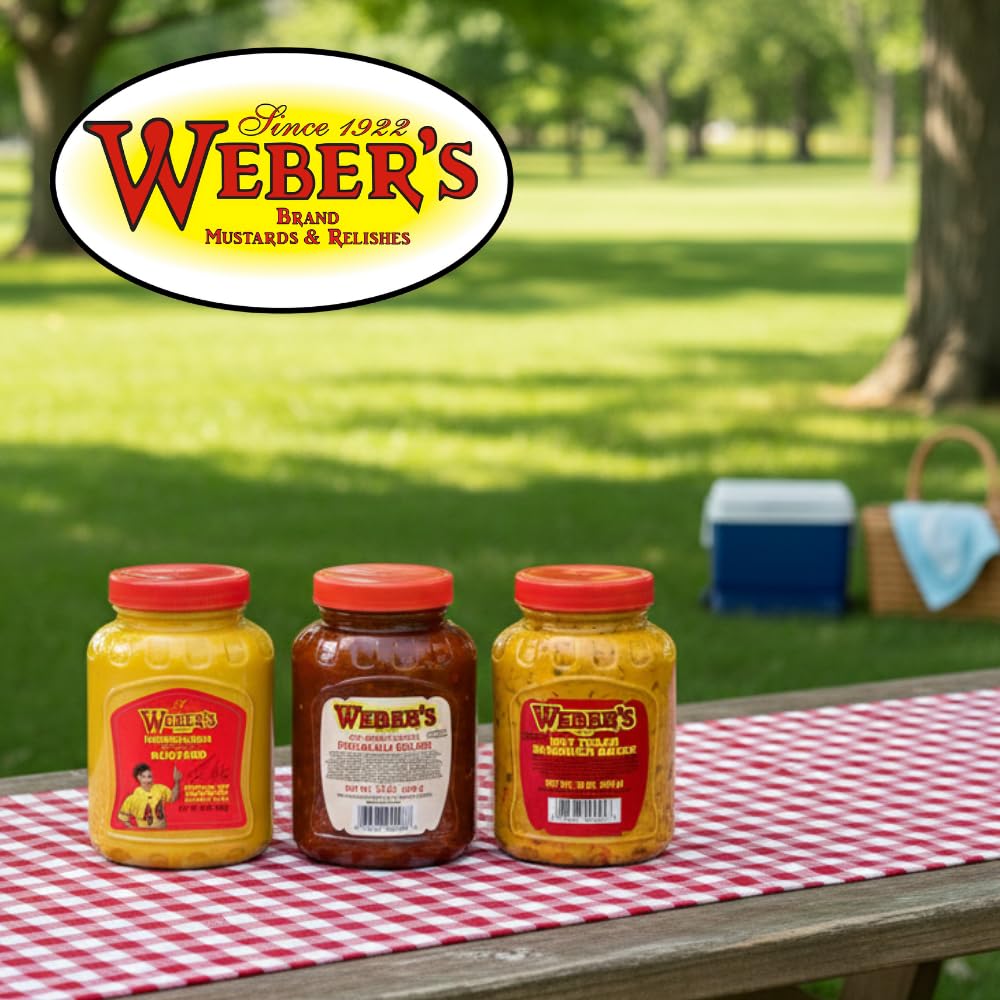 Weber's Hot Green Tomato Piccalilli Relish - Sweet & Spicy Flavor | Vegan, Gluten-Free, 16oz