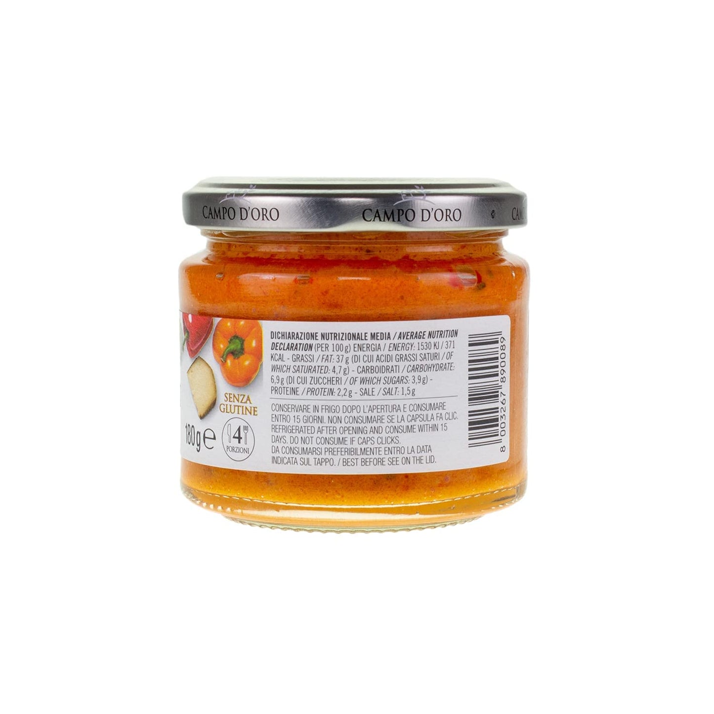 Campo D'Oro Pepper Pesto Sauce | Sicilian Pesto BUNDLE 6.3OZ each