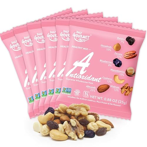 Daily Gourmet Nuts - Unsalted Mixed Nuts Snack Packs/Individually Wrapped Snacks/Nut Snacks/No Peanuts/Healthy Trail Mix Individual Packs/Deluxe