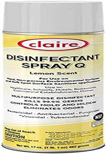 Claire Disinfectant Spray Q, Colorless, Lemon Scent, 17 Fl Oz