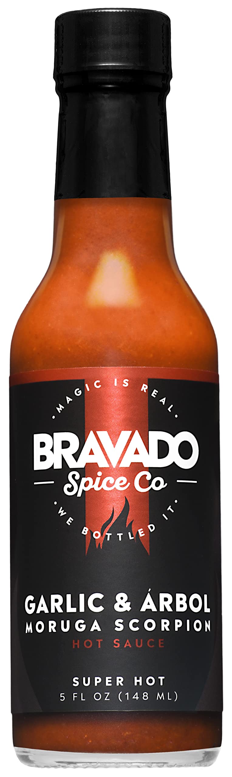 Garlic and Arbol Moruga Scorpion Hot Sauce By Bravado Spice Gluten Free, Vegan, Low Carb, Paleo Hot Sauce All Natural 5 oz Hot Sauce Bottle Award