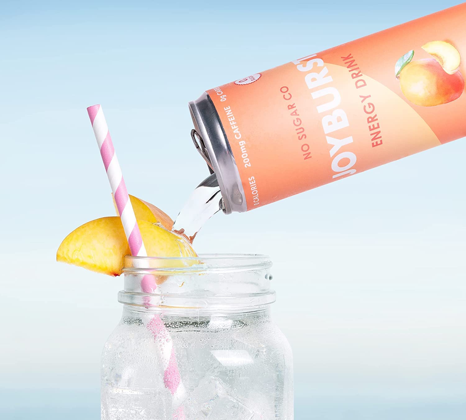 No Sugar Joyburst Energy Drink, 0 Calorie, 0 Sugar, Sugar Free Energy Drink with Natural Caffeine, Hint of Sweetness and Refreshing Sparkling Water