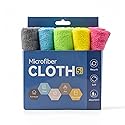 Microfiber Cleaning Cloth, 5 Pcs 12x12 inch High Performance towels- 2000 Washes, Soft Quick Drying Microfiber Towel, Reusable, Microfiber Towels