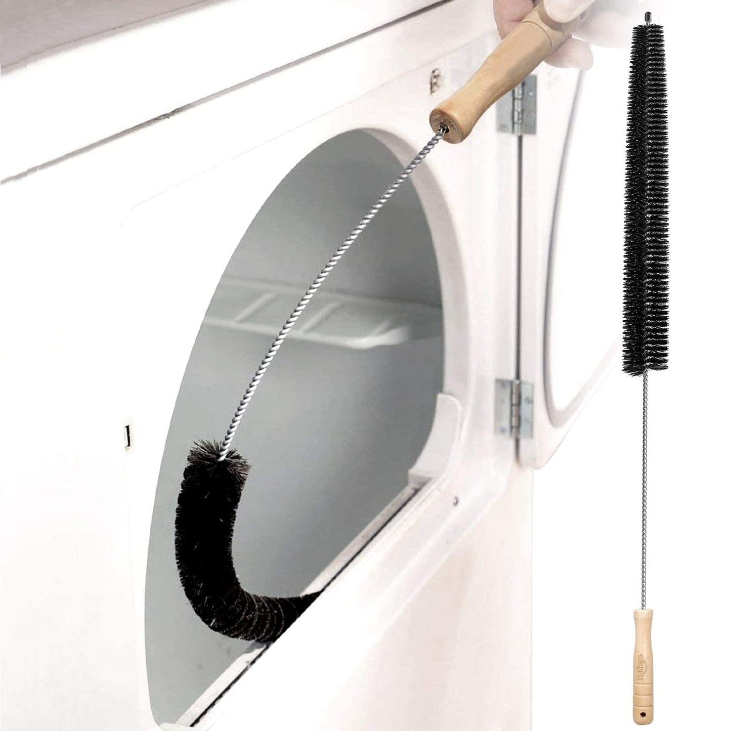 MaximalPower Clothes Dryer Lint Vent Exhaust Trap Cleaner Brush - Lint Remover with Long Coil Brush for Dryer, Fridge (1 Pack)