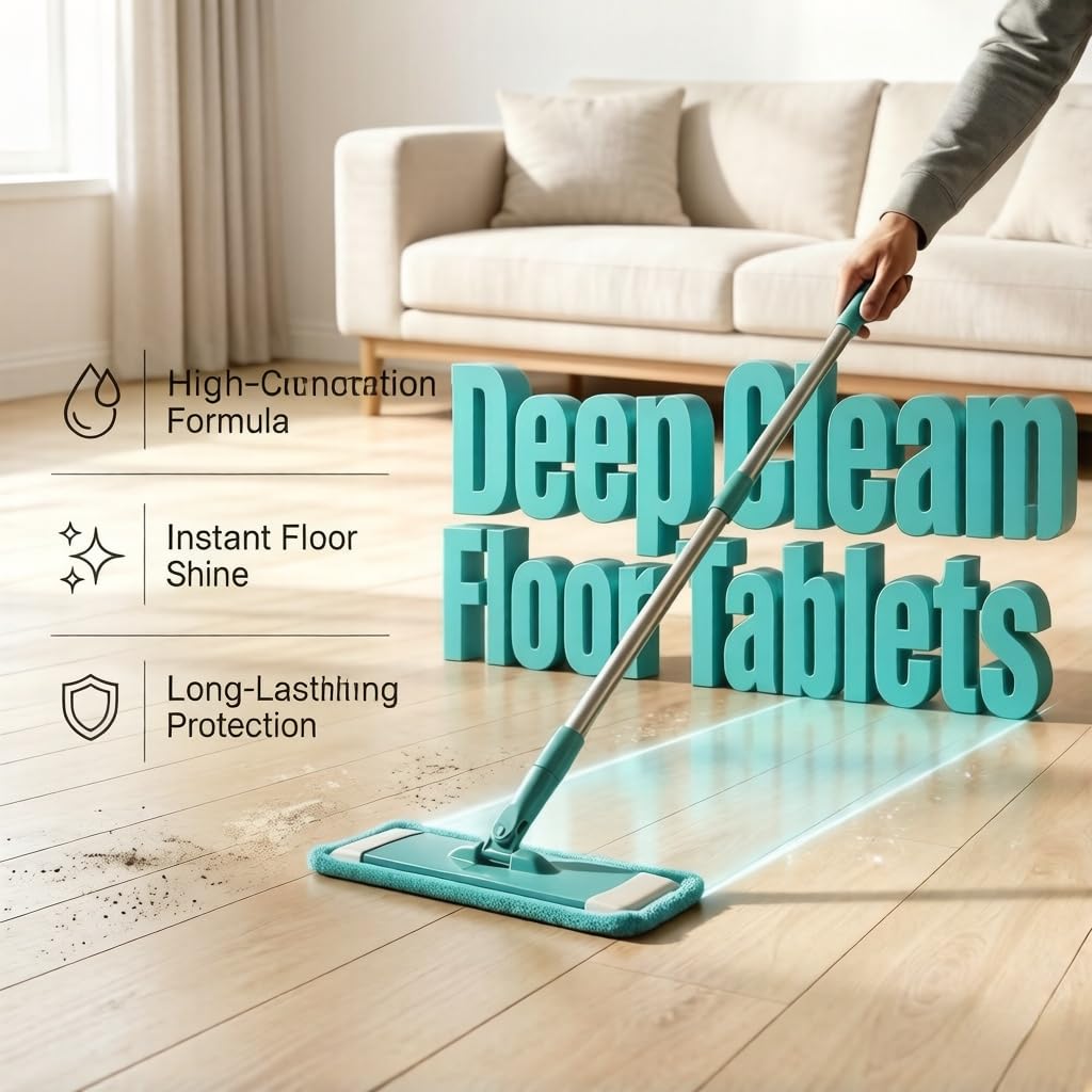 BoniIllusion 2026 Upgraded Floor Cleaning Solution Tablets,200 Piece Floor Cleaning Tablets Multi- Surface Cleaner for Tile & Vinyl Floors (Blue, One