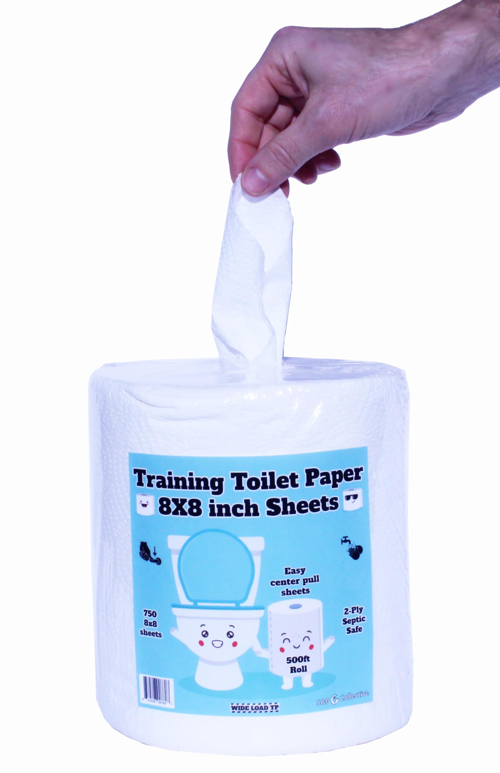 Potty Training Toilet Paper 8 inch x 8 inch sheets for Toddlers and Small Children (2 Pack)
