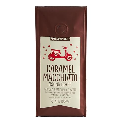 World Market Limited Edition Naturally Flavored Ground Coffee 12oz, 1 Pack (Caramel Macchiato)