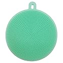 Handy Housewares 4" Round Silicone Dish Scrubbing Sponge/Vegetable Scrubber Brush (Pastel Green, 1 Pack)