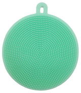 Handy Housewares 4" Round Silicone Dish Scrubbing Sponge/Vegetable Scrubber Brush (Pastel Green, 1 Pack)
