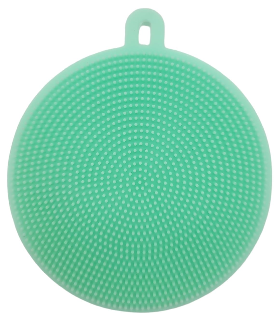 Handy Housewares 4" Round Silicone Dish Scrubbing Sponge/Vegetable Scrubber Brush (Pastel Green, 1 Pack)