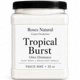 Roses Natural Carpet Deodorizer Powder - 32 oz Value Size | Plant-Based Baking Soda Formula | Odor Eliminator for Carpets, Rugs, Upholstery & Pet Beds
