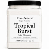 Roses Natural Carpet Deodorizer Powder - 32 oz Value Size | Plant-Based Baking Soda Formula | Odor Eliminator for Carpets, Rugs, Upholstery & Pet Beds