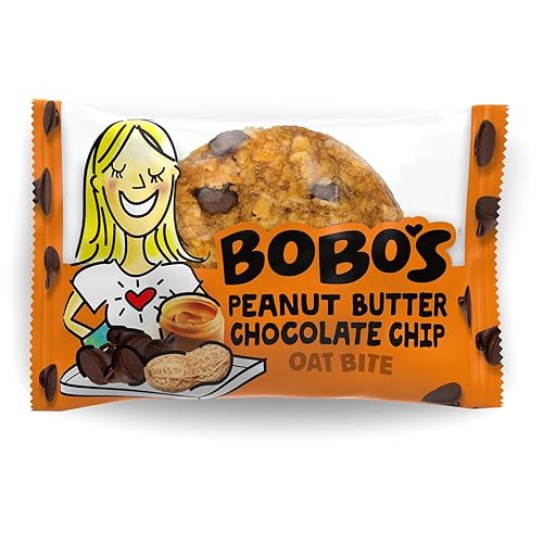 Bobo's Peanut Butter Chocolate Chip Oat Bites, Simple Ingredients, Whole Grain Oats, Plant Based, Non-GMO, Gluten Free Breakfast Bars, Healthy Snacks