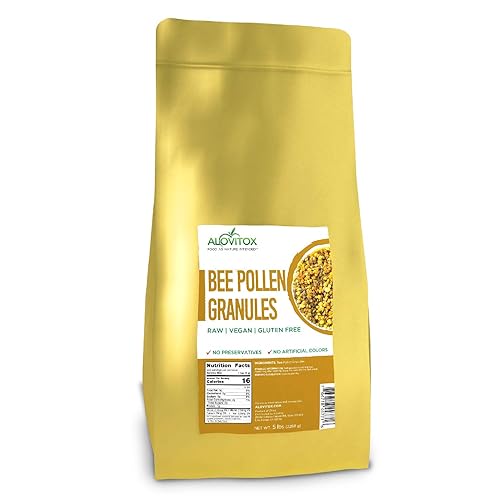 Alovitox Bee Pollen Granules | 100% Raw Superfood Packed with Antioxidants, Proteins, Vitamins, Minerals, Carbohydrates | Naturally Energizing