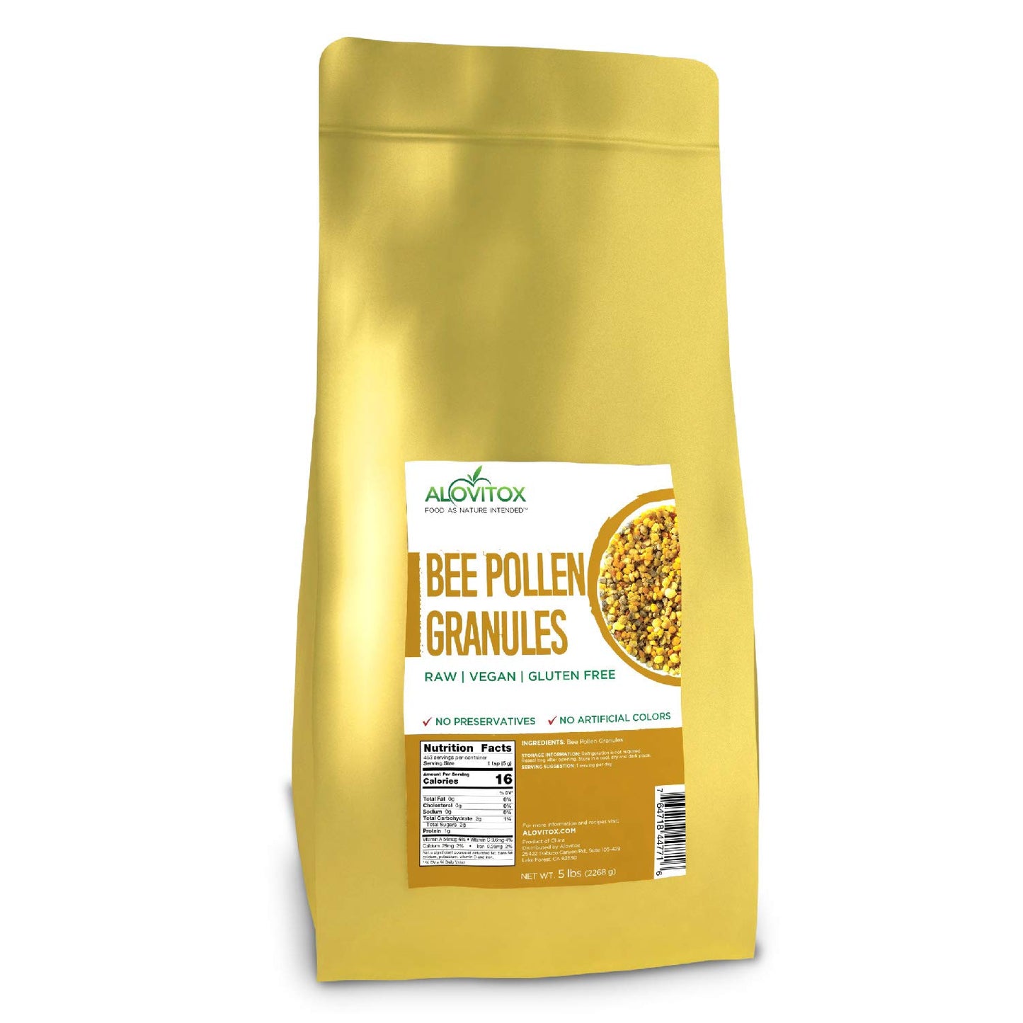 Alovitox Bee Pollen Granules | 100% Raw Superfood Packed with Antioxidants, Proteins, Vitamins, Minerals, Carbohydrates | Naturally Energizing