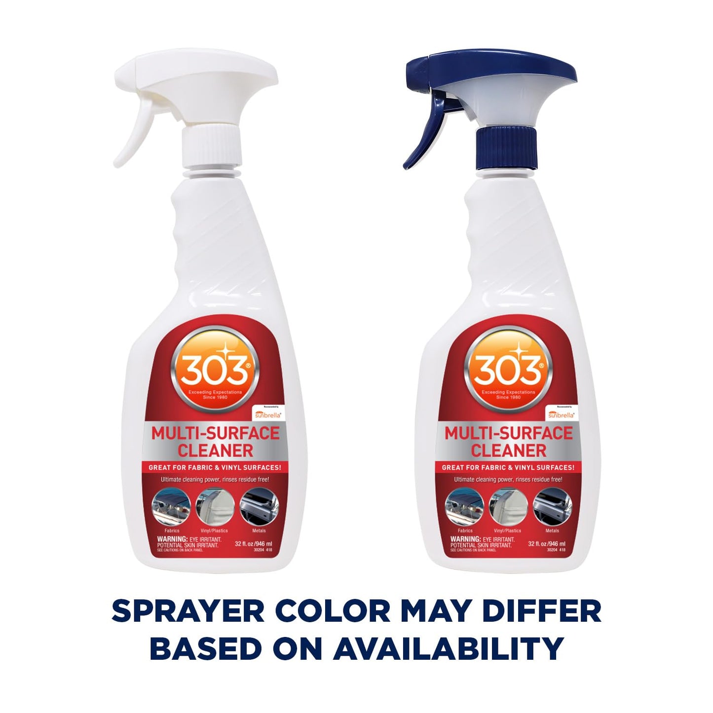 303 Products Marine Multi-Surface Cleaner, Boat Cleaner Spray for Vinyl, Canvas & Upholstery - Removes Dirt & Grime, Sunbrella Recommended, 32 oz