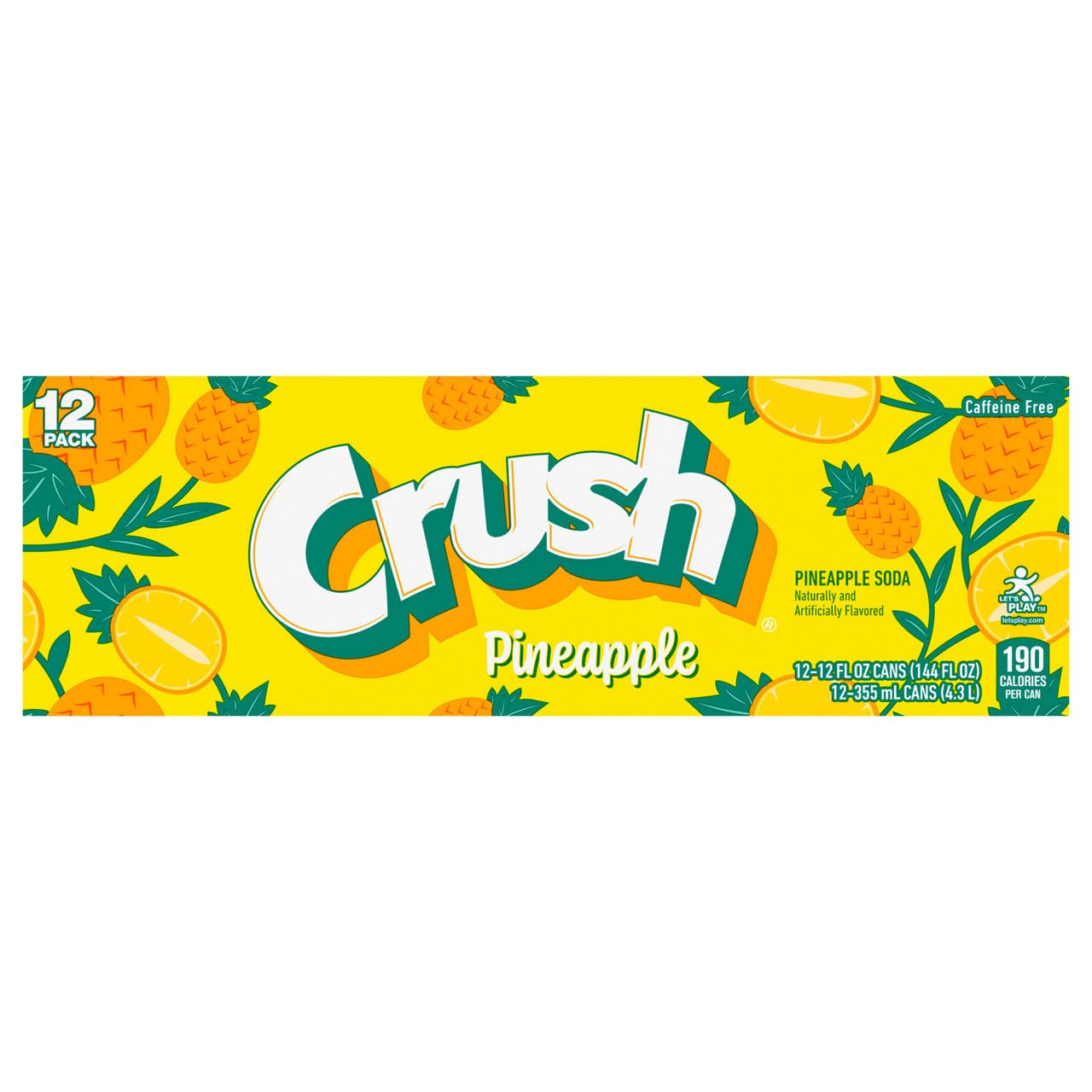 Crush Pineapple Soda 12oz Cans (Pack of 12)