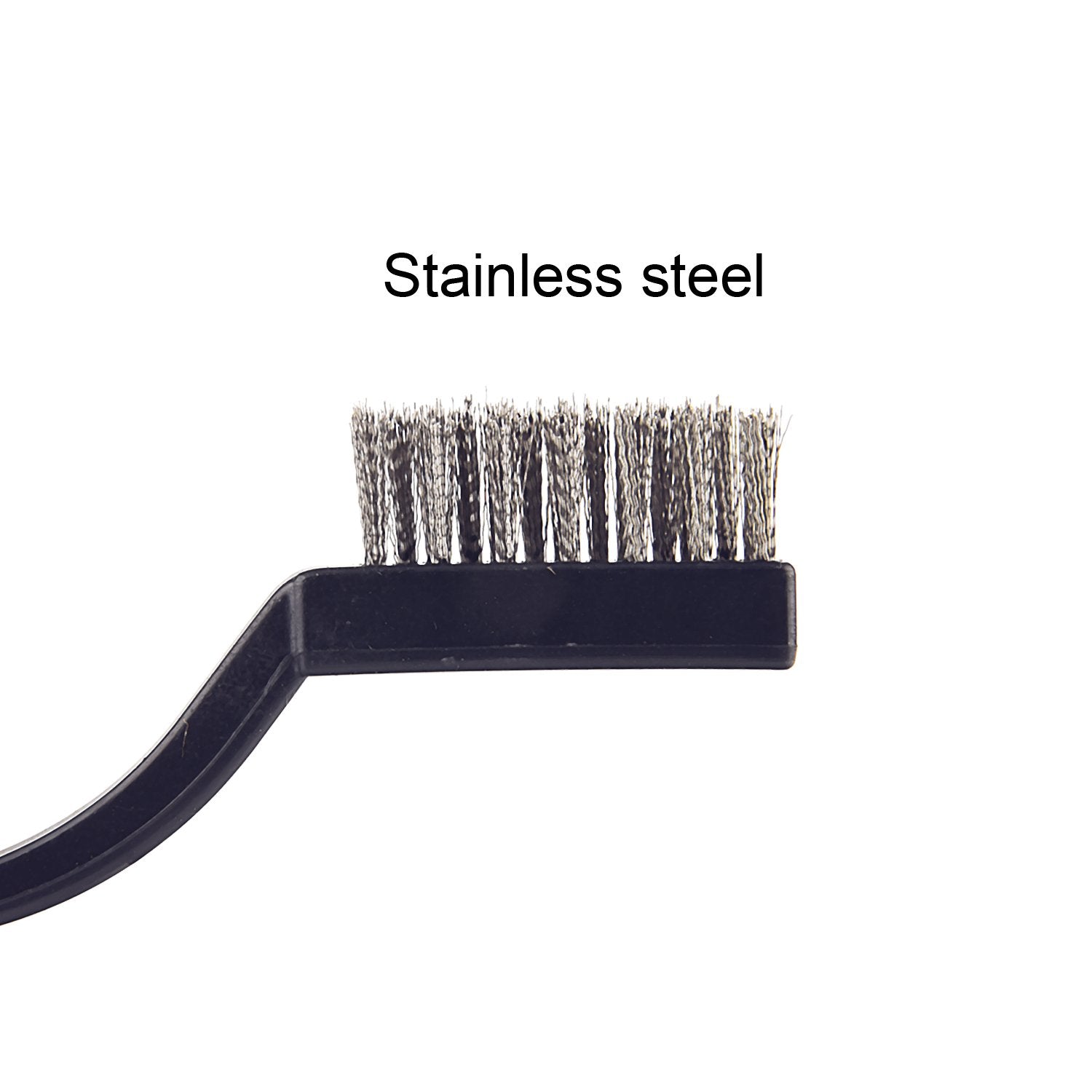 Sunmns 20 Pieces Mini Handle Stainless Steel Wire Bristles Brush Set for Cleaning Welding Slag, Stain and Rust (Silvery)