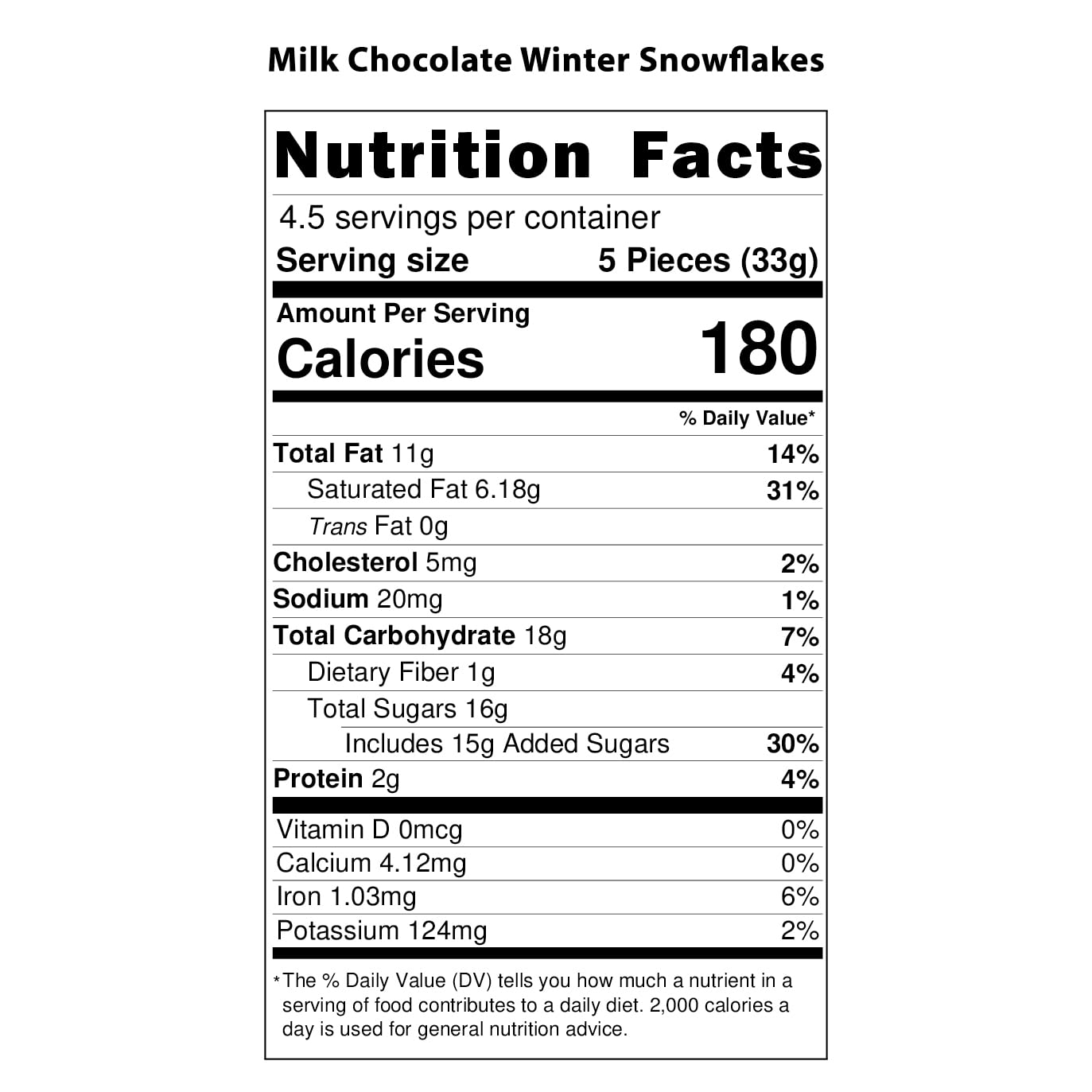 Vermont Nut Free Chocolates Holiday Chocolate Snowflakes (Milk Chocolate) 5 Ounces, Nut-Free, Egg-Free, Kosher