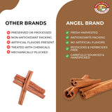 Angel Brand Cassia Cinnamon Sticks - Whole 2.5oz Bottle - Aromatic, Fresh, and Flavorful Cinnamon Sticks for Cooking, Baking, Beverages, and Tea