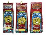 Lion Coffee 3 Flavor Bundle-10 oz Grind (Chocolate Macadamia, Vanilla Macadamia, & Toasted Coconut)