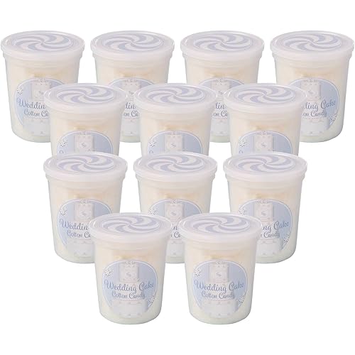 Wedding Cake Gourmet Flavored Cotton Candy (12 Pack) - Unique Idea for Holidays, Birthdays, Gag Gifts, Party Favors…