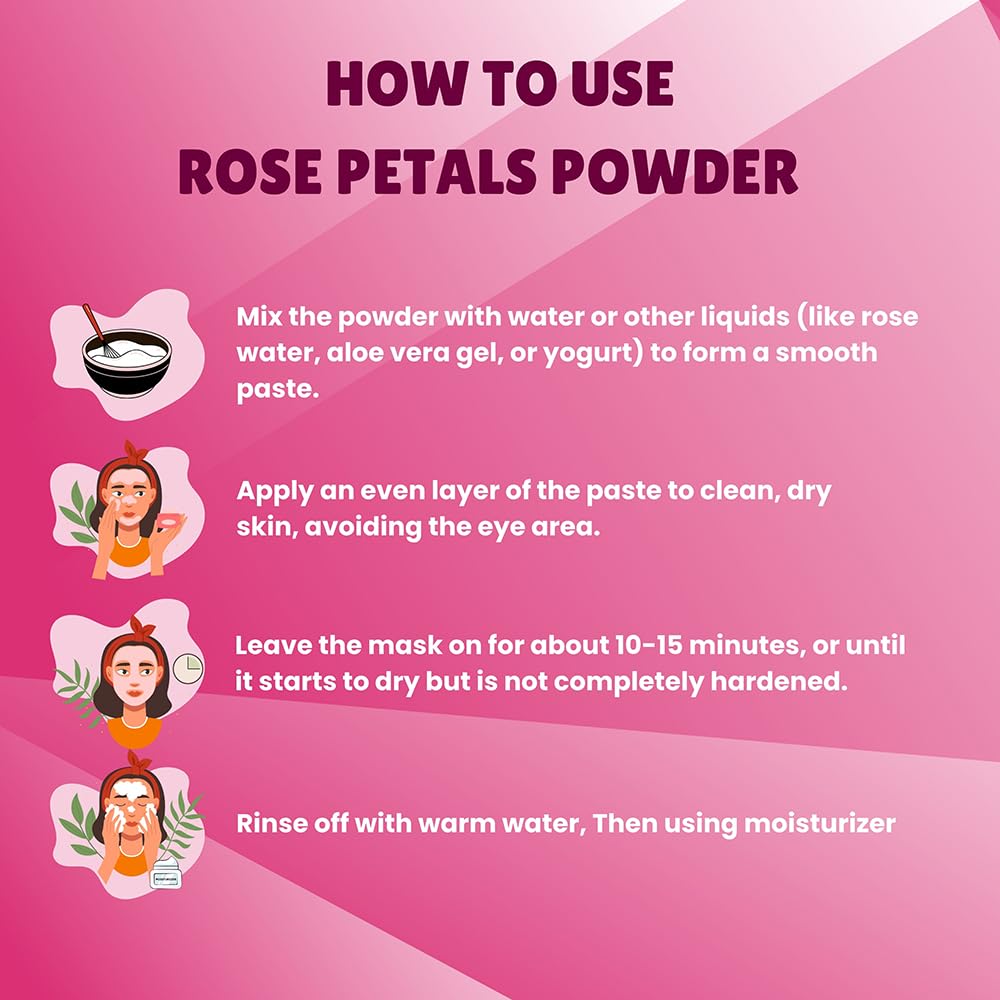 Rose Petal Powder 227g for face 8 oz | Natural Skin Toner | 100% Natural and Pure Rose Petal Powder| Skin Care | Chemical Free| Free from Colours