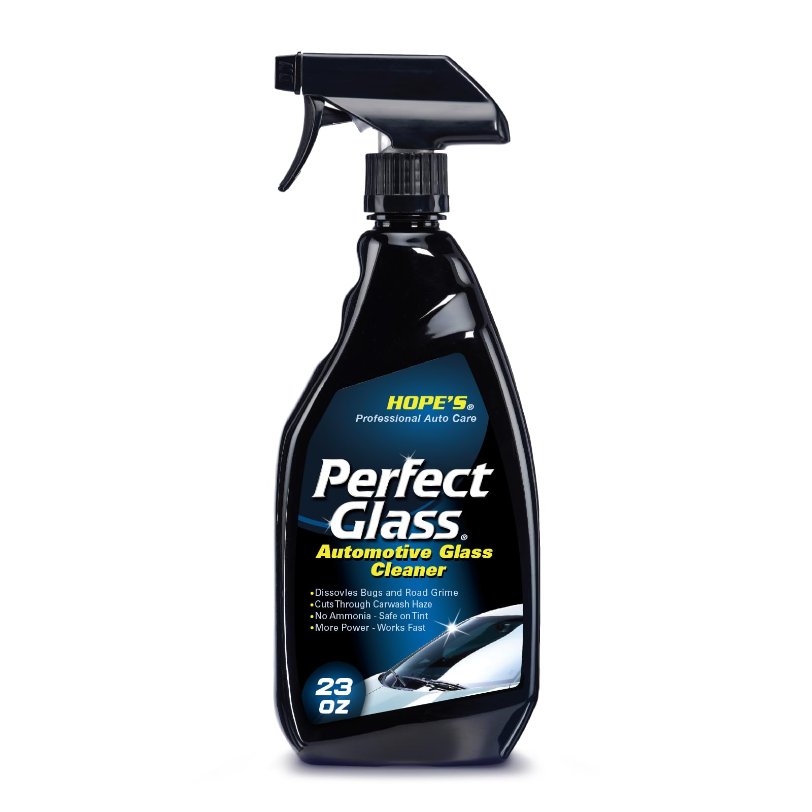 HOPE'S Perfect Glass Automotive Glass Cleaner - Streak-Free, Tint Safe Car Cleaner for Glass, Acrylic, Windows, Mirrors, Windshield - No-Residue