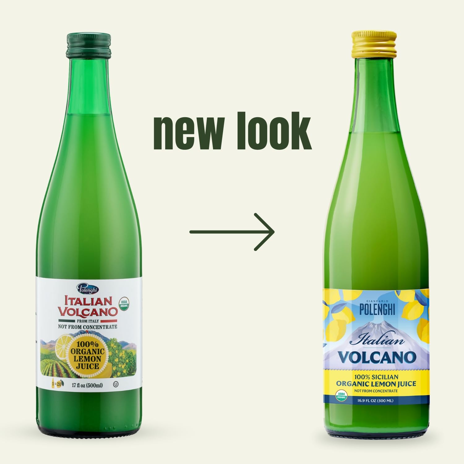 Italian Volcano Lemon Juice 500 ml (16.9 Fl Oz (Pack of 2))