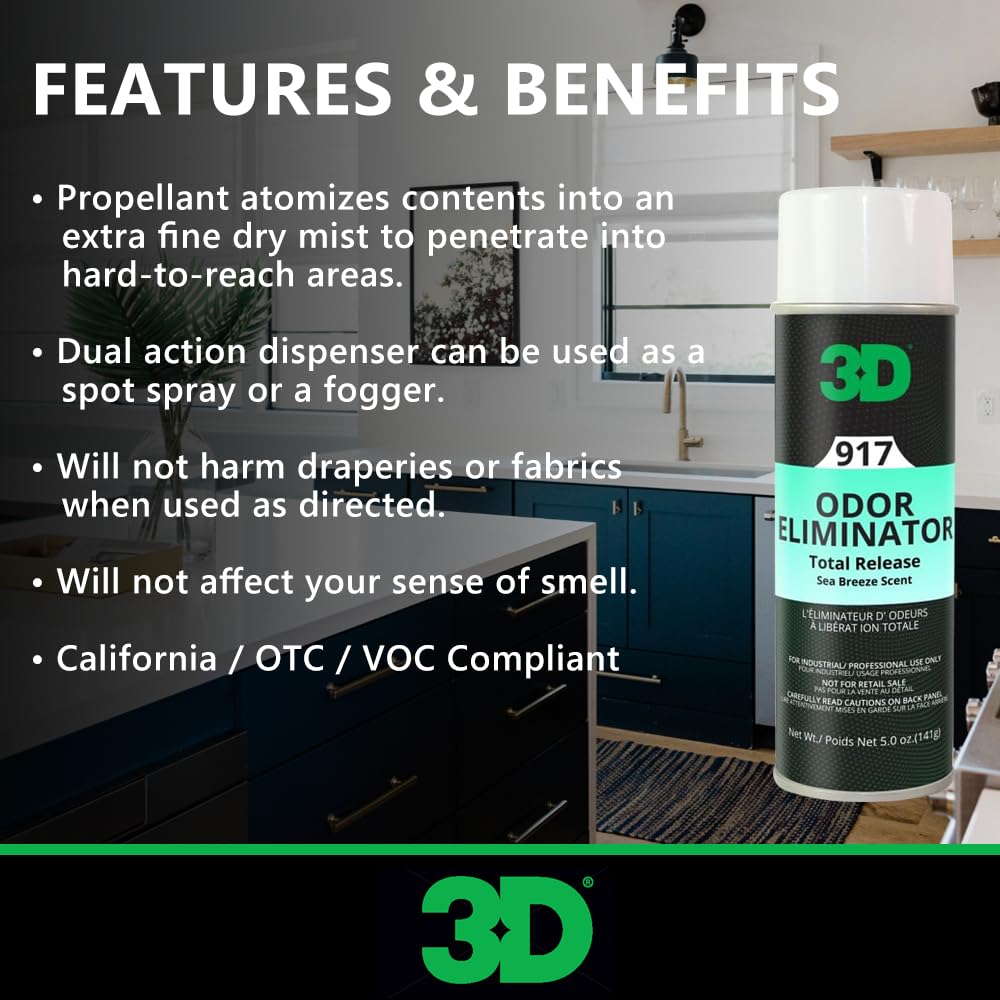 3D Odor Eliminator Total Release Fogger, Powerful Air Freshener and Odor Control, Aerosol Bomb Neutralizes Unwanted Smells in Home Office RV, Sea