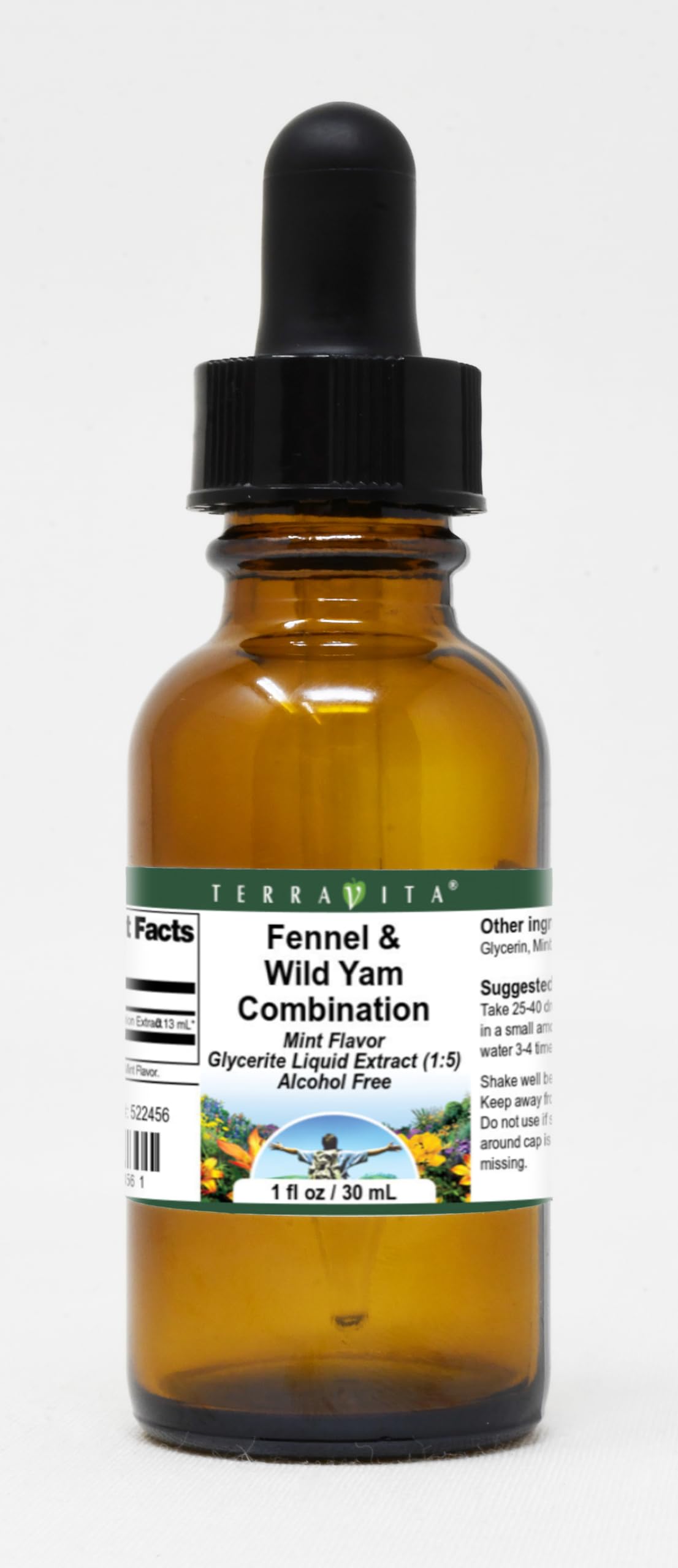 Fennel & Wild Yam Combination Glycerite Liquid Extract (1:5) - Mint Flavored (1 oz, ZIN: 522456) - 3 Pack