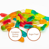 Sugar Free Gummy Worms - 2.2 Lbs Gourmet Chewy Candy Assortment Family Bulk Bag Fruity Unwrapped Flavors, Keto And Diabetic Friendly, Premium European
