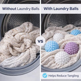 Reusable Laundry Balls for Washing Machine, 6 Pack Anti-Tangle Washer Balls for Blankets, Bedding & Towels, Helps Separate Clothes During Wash Cycles