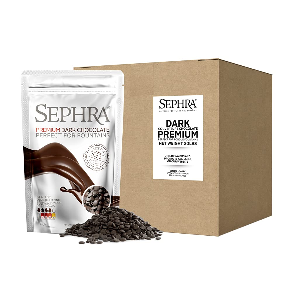 Sephra Fountain-ready Premium Dark Chocolate 20lb Case - Ideal for Melting
