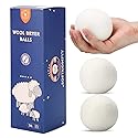 Wool Dryer Balls Handmade 3 Pack XL,Organic Laundry Dryer Balls,100% New Zealand Wool Natural Fabric Softener,Reusable 1000 Loads,Wrinkles Free